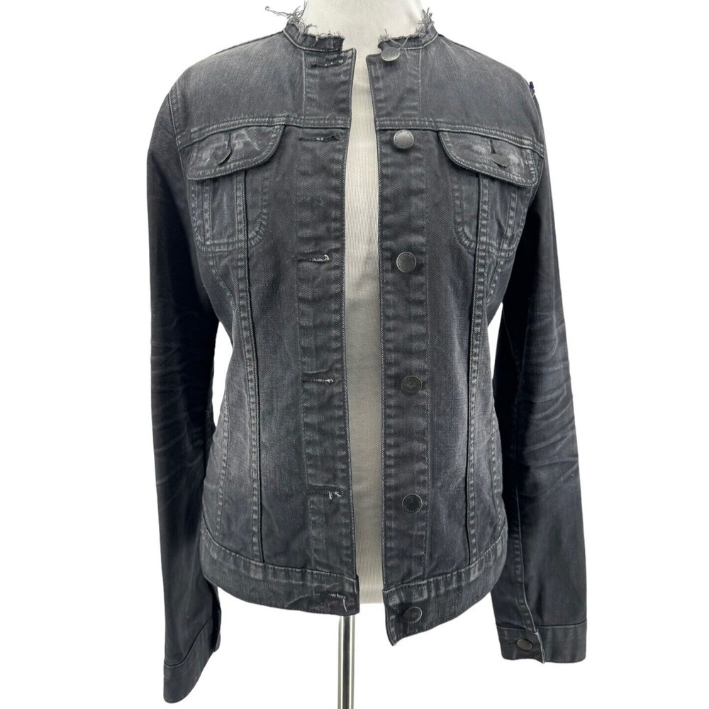 J Brand Christopher Kane Women's Black Wash Denim Jean Jacket Size Small